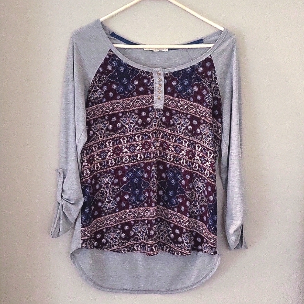 Rewind Medium Long Sleeve Abstract Shirt